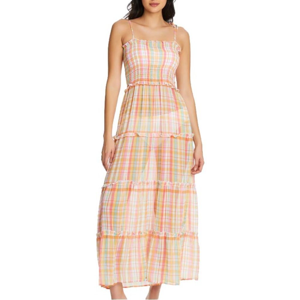 NWT Bleu Rod Beattie Hip To Be Square Smocked 4 Tier Dress Cover up Medium M